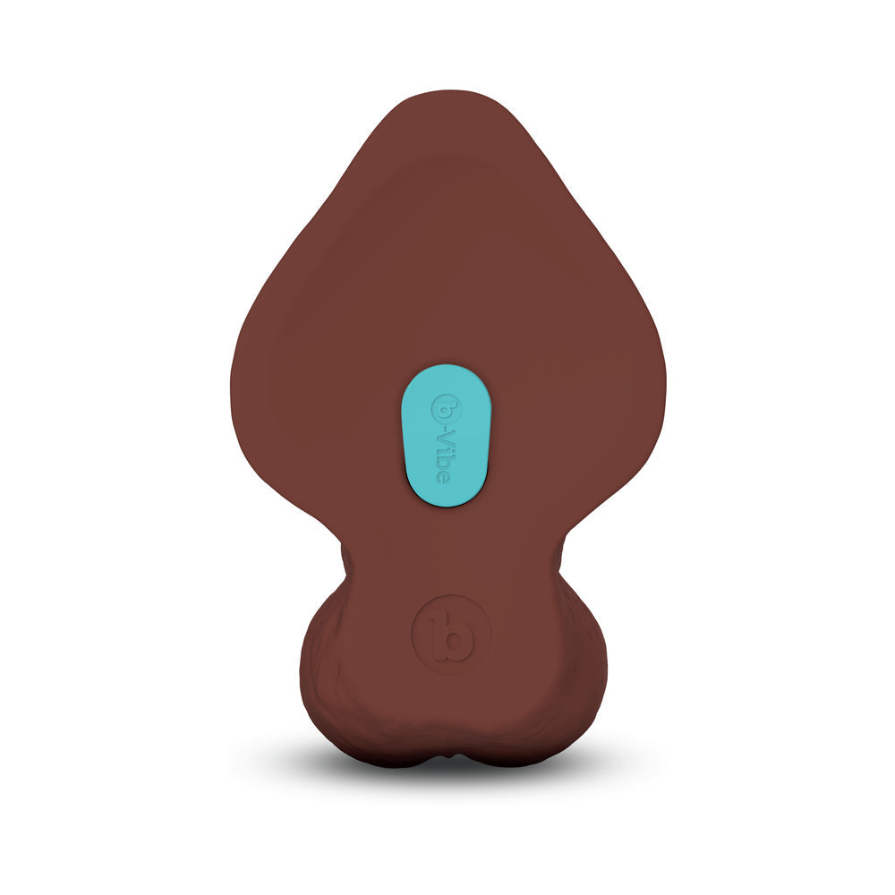 B-VIBE - SLIPSKIN REALISTIC SILICONE DILDO 10 IN. CURVED BROWN