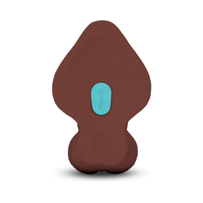 B-VIBE SLIPSKIN REALISTIC SILICONE DILDO 10 IN. CURVED BROWN
