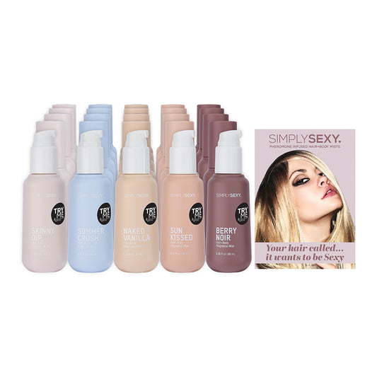 CLASSIC BRANDS - SIMPLY SEXY PHEROMONE HAIR + BODY MIST 26-PIECE BUNDLE WITH TESTERS