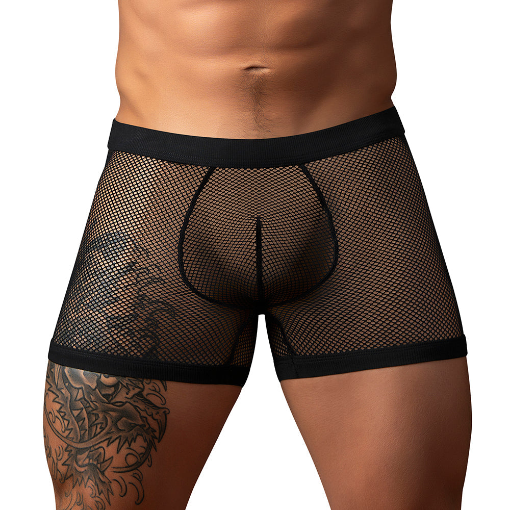 MALE POWER FISHNET 2.0 PCH SHORT BLACK S