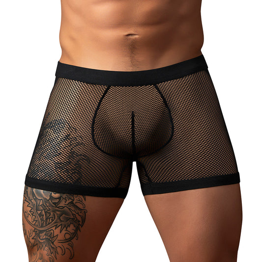 MALE POWER FISHNET 2.0 PCH SHORT BLACK XL