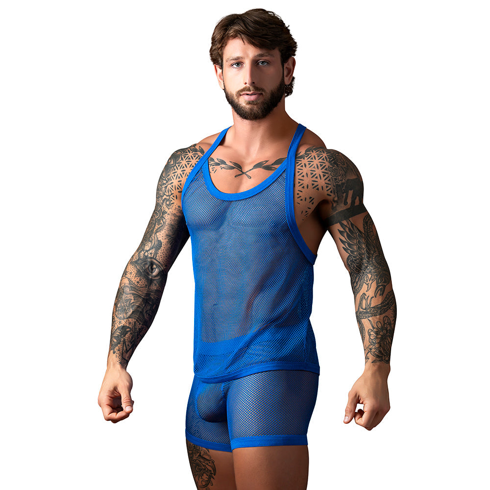 MALE POWER FISHNET 2.0 TANK TOP ROYAL L/XL