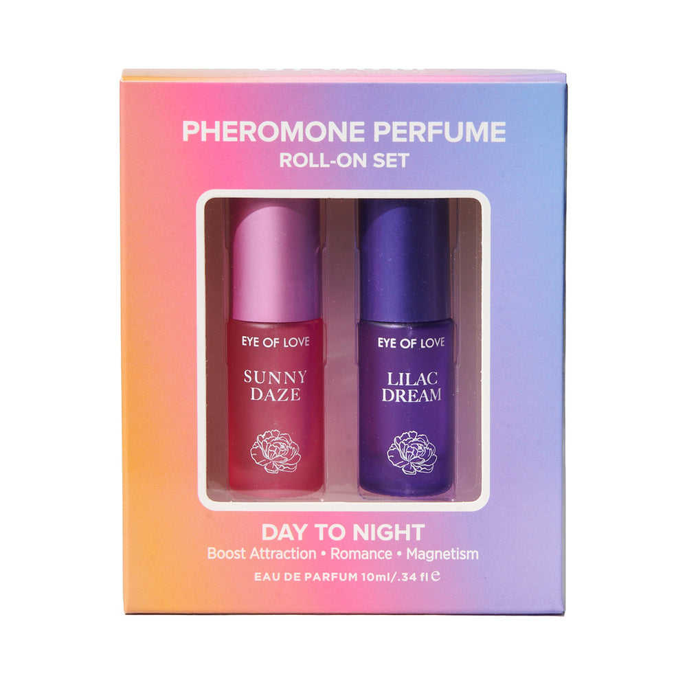 EYE OF LOVE PHEROMONE PARFUM SET 0.34 OZ. ROLL-ON SUNNY DAZE/LILAC DREAM