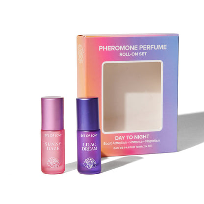 EYE OF LOVE PHEROMONE PARFUM SET 0.34 OZ. ROLL-ON SUNNY DAZE/LILAC DREAM