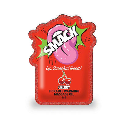 LITTLE GENIE - SMACK LICKABLE MASSAGE OIL 3 ML POUCH CHERRY 36-PIECE DISPLAY