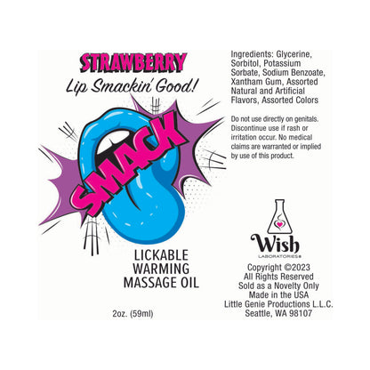 LITTLE GENIE - SMACK LICKABLE MASSAGE OIL 3 ML POUCH STRAWBERRY 36-PIECE DISPLAY