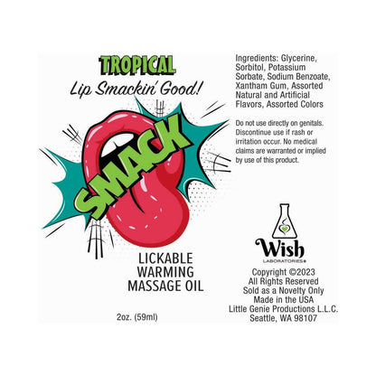 LITTLE GENIE - SMACK LICKABLE MASSAGE OIL 3 ML POUCH TROPICAL 36-PIECE DISPLAY