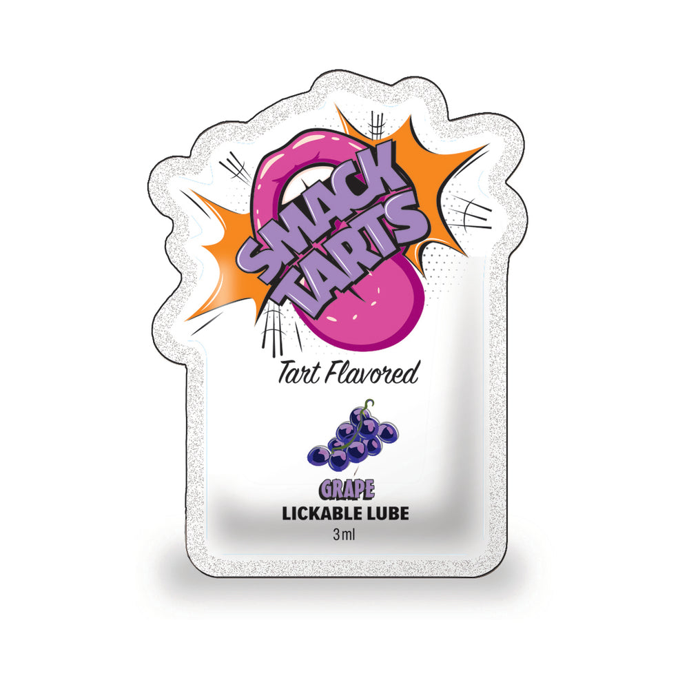 LITTLE GENIE - SMACK TARTS LICKABLE LUBE SOUR GRAPE 3 ML POUCH 36-PIECE DISPLAY
