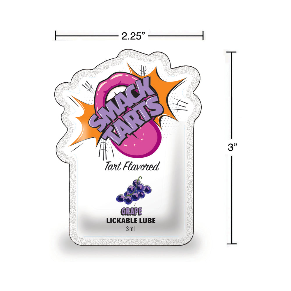 LITTLE GENIE - SMACK TARTS LICKABLE LUBE SOUR GRAPE 3 ML POUCH 36-PIECE DISPLAY