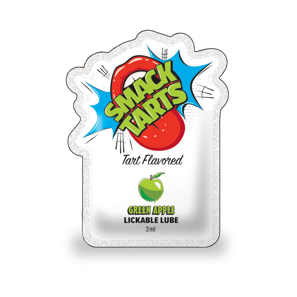 LITTLE GENIE - SMACK TARTS LICKABLE LUBE SOUR GREEN APPLE 3 ML POUCH  36-PIECE DISPLAY