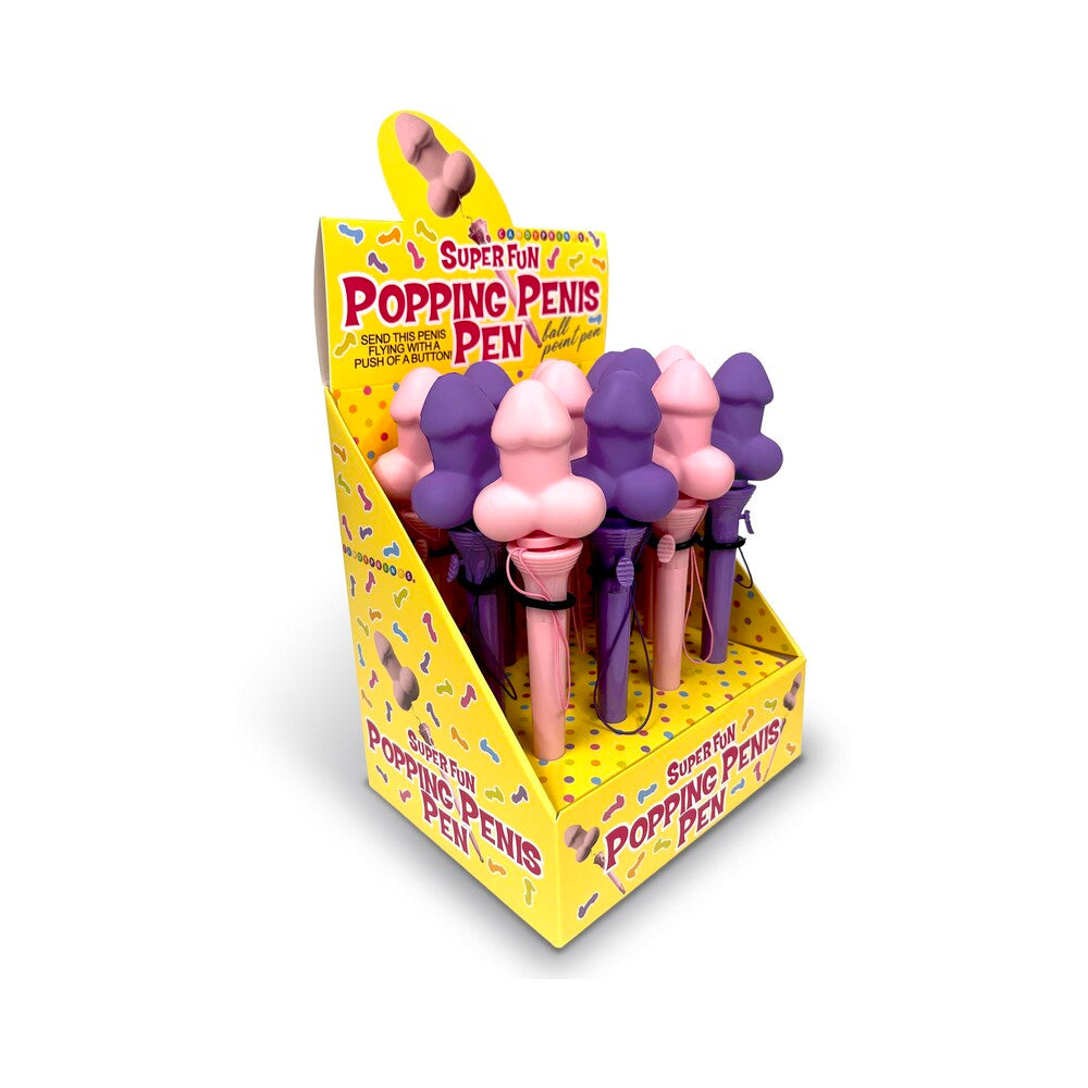 LITTLE GENIE - SUPER FUN POPPING PENIS PEN 12-PIECE DISPLAY