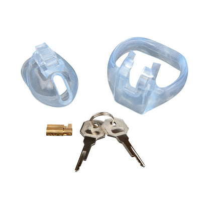 ELECTRIC EEL - BLUE LINE SMALL DICK ACRYLIC MINI CHASTITY CAGE