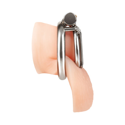 ELECTRIC EEL - BLUE LINE STAINLESS STEEL INVERTED MICRO JAIL TIME CHASTITY CAGE