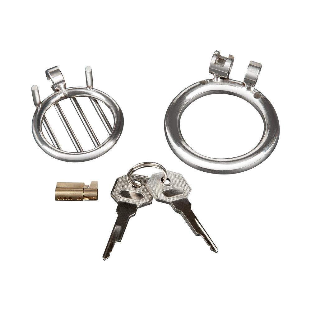 ELECTRIC EEL - BLUE LINE STAINLESS STEEL INVERTED MICRO JAIL TIME CHASTITY CAGE