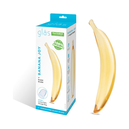 GLAS BANANA JOY 7 IN. GLASS DILDO