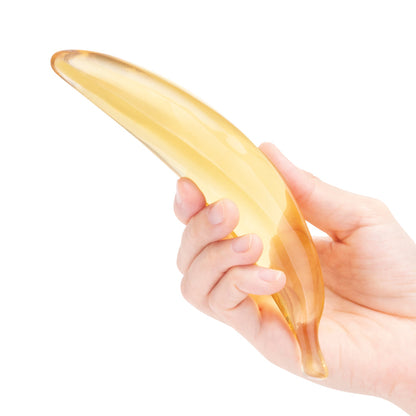 GLAS BANANA JOY 7 IN. GLASS DILDO