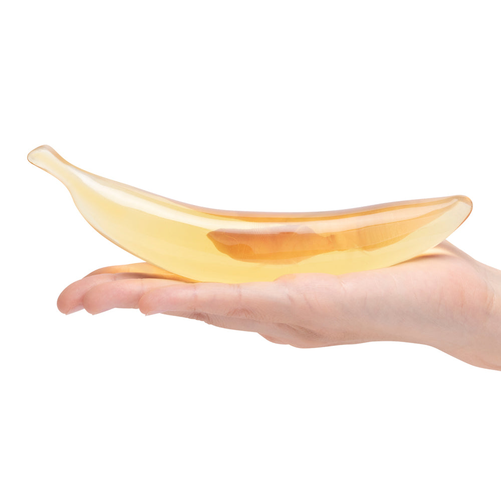 GLAS BANANA JOY 7 IN. GLASS DILDO