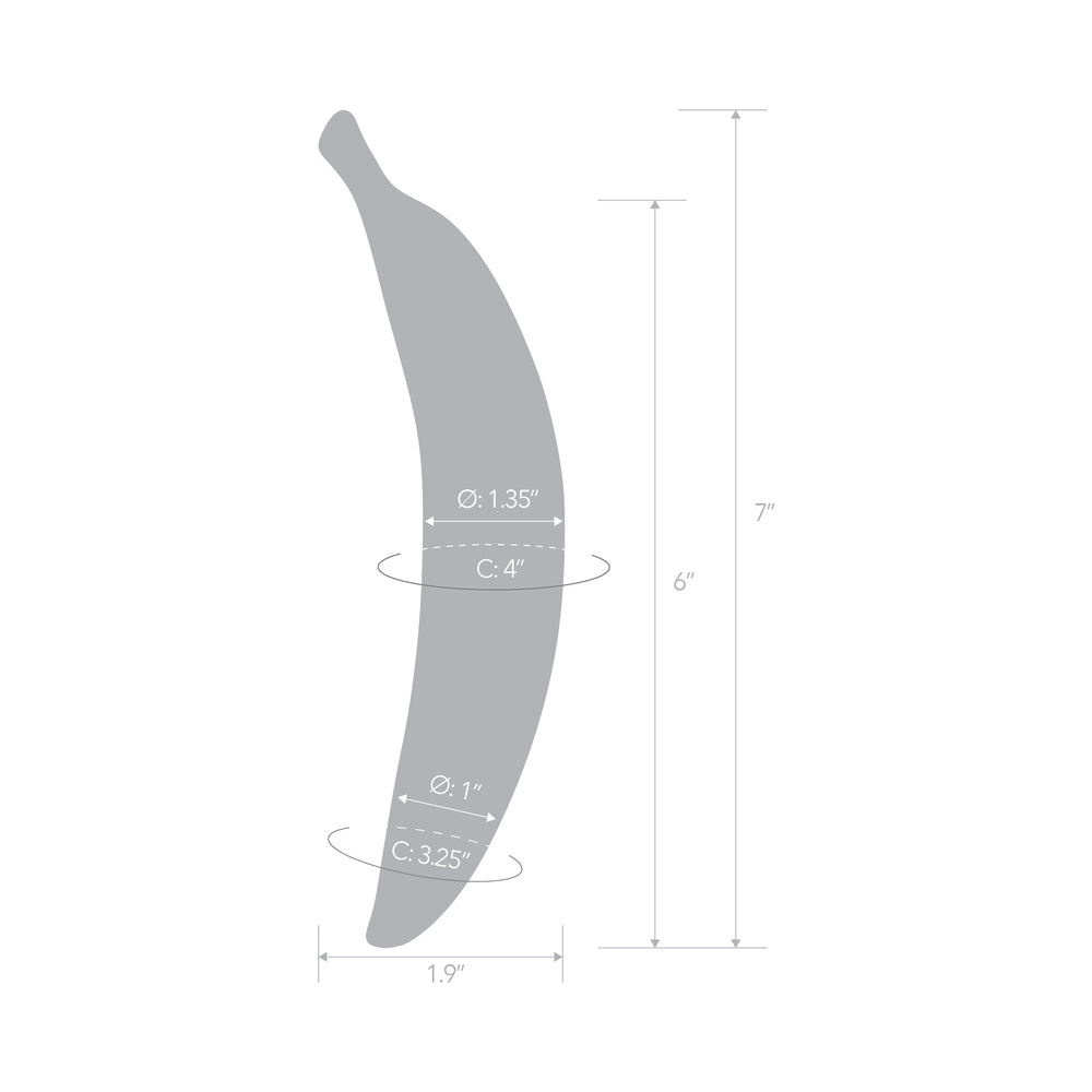GLAS BANANA JOY 7 IN. GLASS DILDO