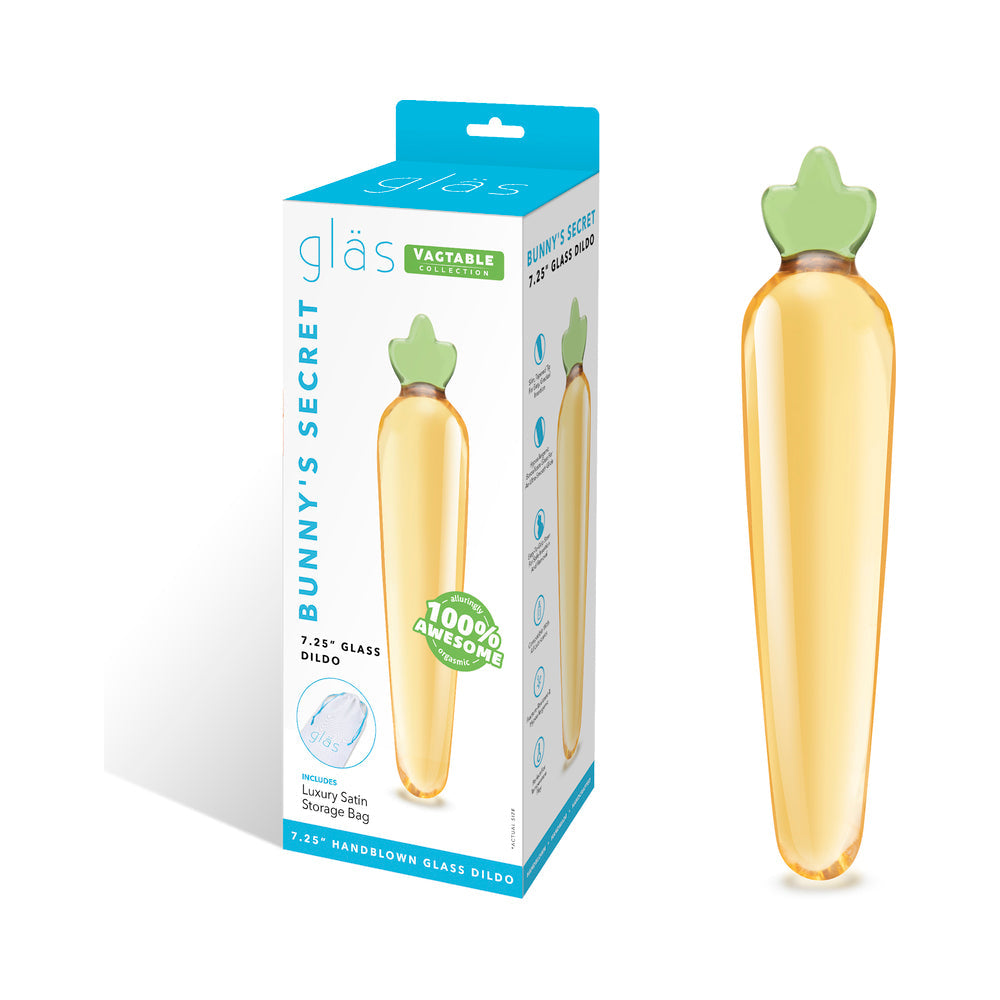 GLAS BUNNY''S SECRET 7.25 IN. GLASS DILDO