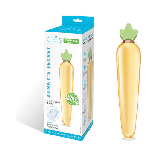 GLAS BUNNY''S SECRET 7.25 IN. GLASS DILDO