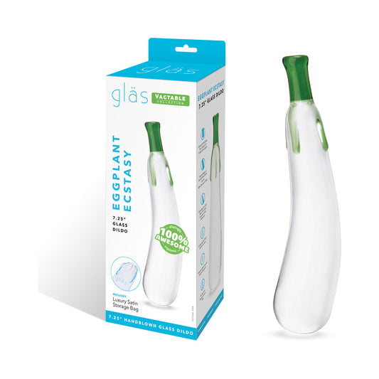 GLAS EGGPLANT ECSTASY 7.25 IN. GLASS DILDO