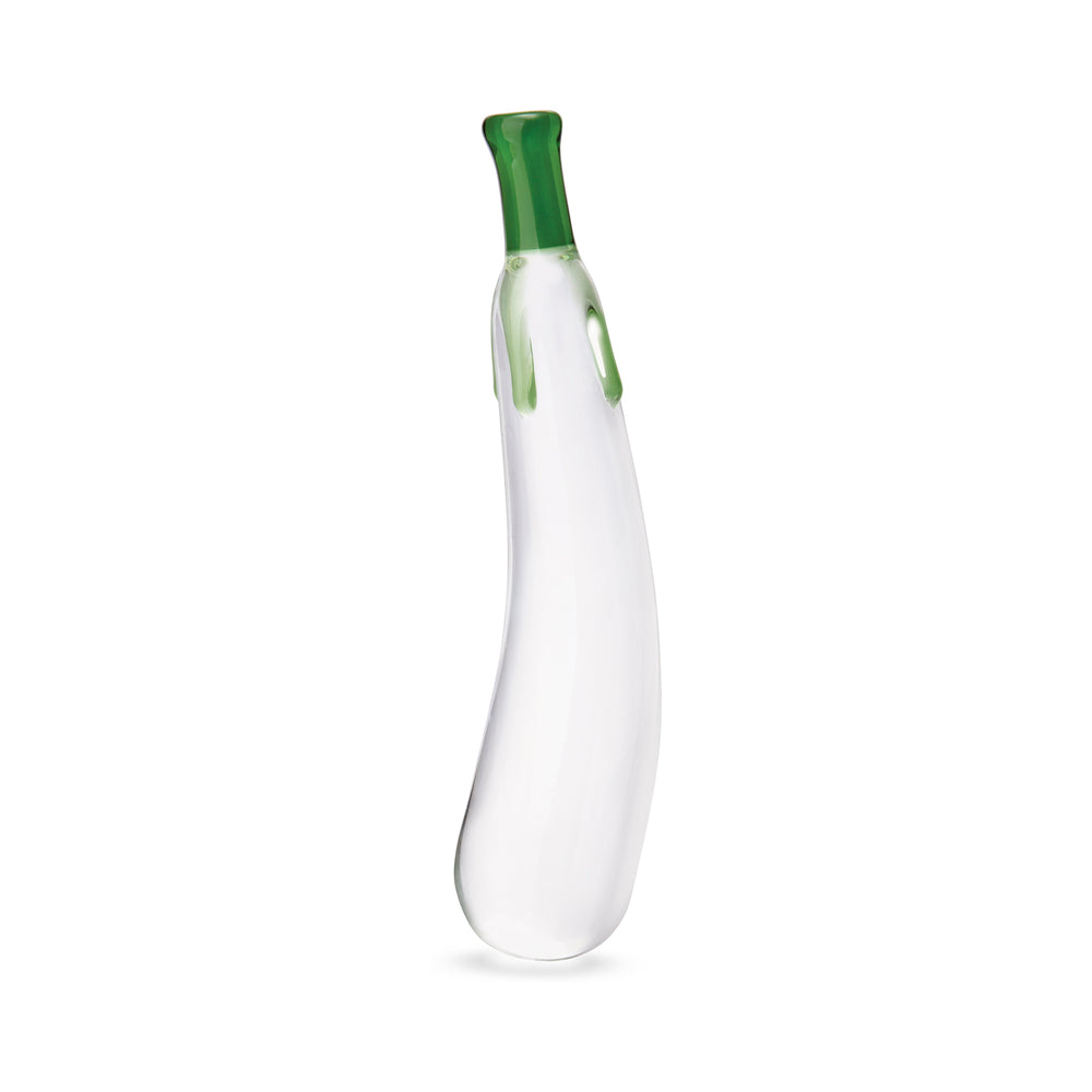 GLAS EGGPLANT ECSTASY 7.25 IN. GLASS DILDO