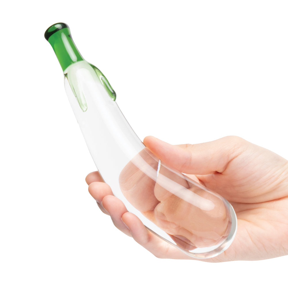 GLAS EGGPLANT ECSTASY 7.25 IN. GLASS DILDO