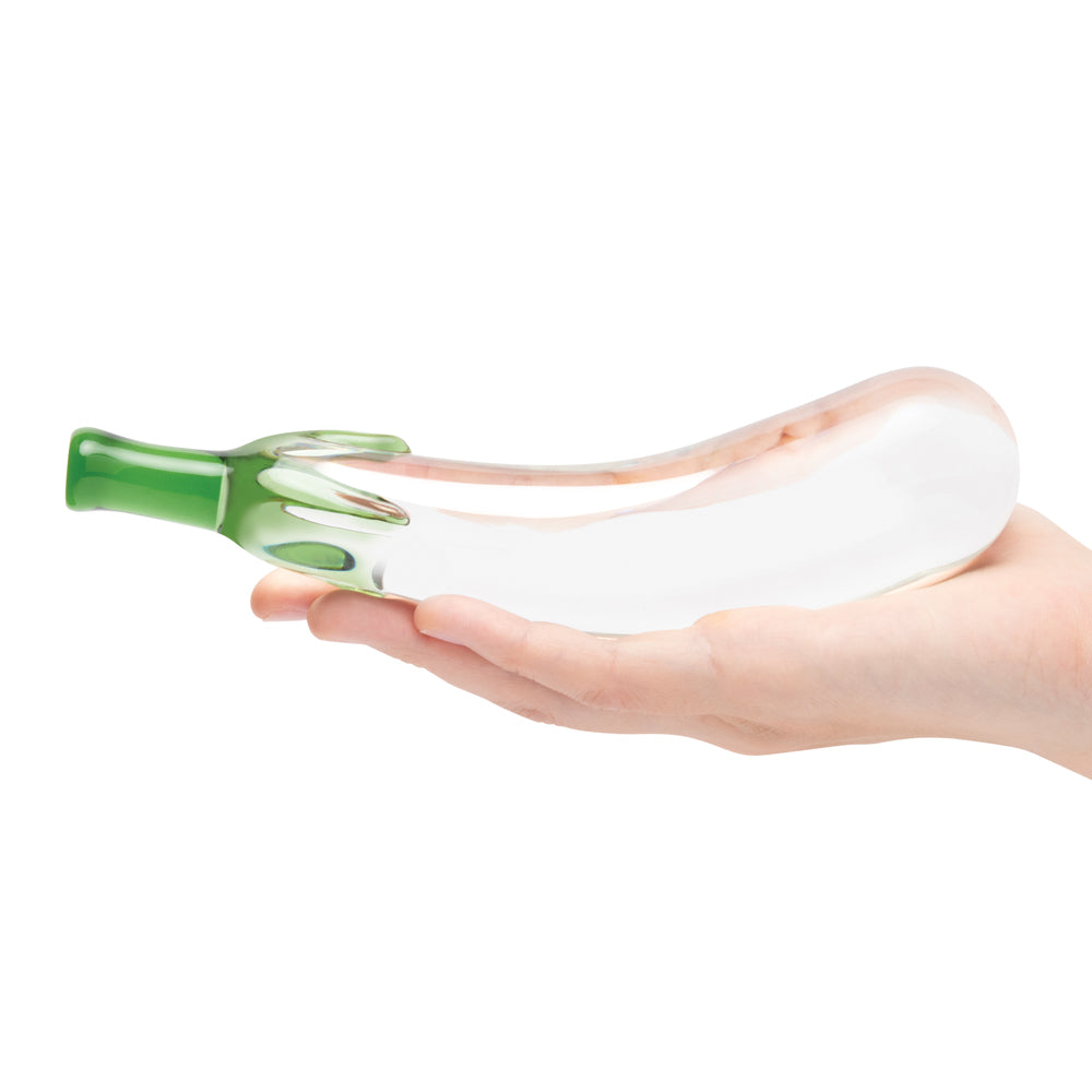 GLAS EGGPLANT ECSTASY 7.25 IN. GLASS DILDO