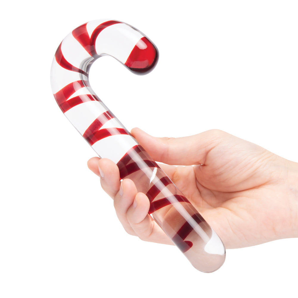 GLAS CANDY CANE DREAM 7.5 IN. GLASS DILDO
