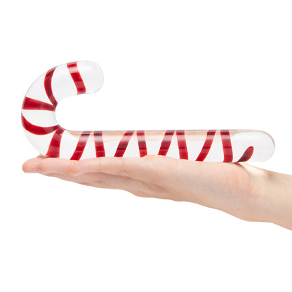GLAS CANDY CANE DREAM 7.5 IN. GLASS DILDO