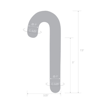 ELECTRIC EEL - GLAS CANDY CANE DREAM 7.5 IN. GLASS DILDO