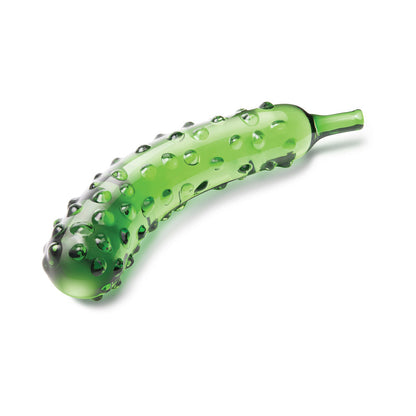 GLAS CARESSING CUCUMBER 8.25 IN. GLASS DILDO
