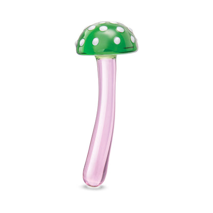 GLAS MAGIC MUSHROOM DILDO 7.5 IN. GLASS DILDO