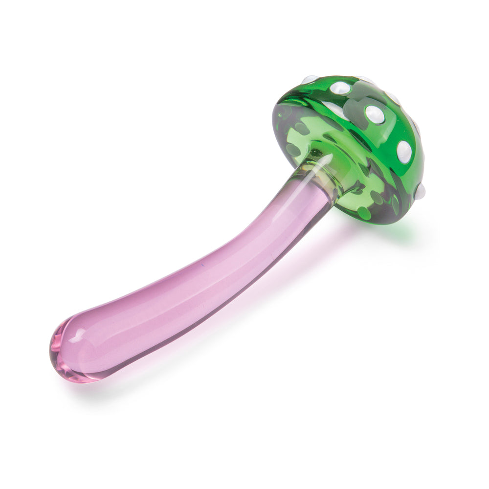 GLAS MAGIC MUSHROOM DILDO 7.5 IN. GLASS DILDO