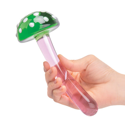 GLAS MAGIC MUSHROOM DILDO 7.5 IN. GLASS DILDO