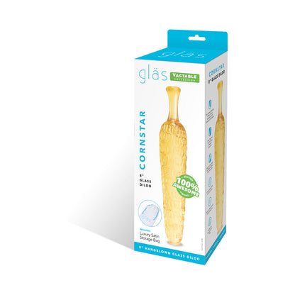 GLAS CORNSTAR 8 IN. GLASS DILDO