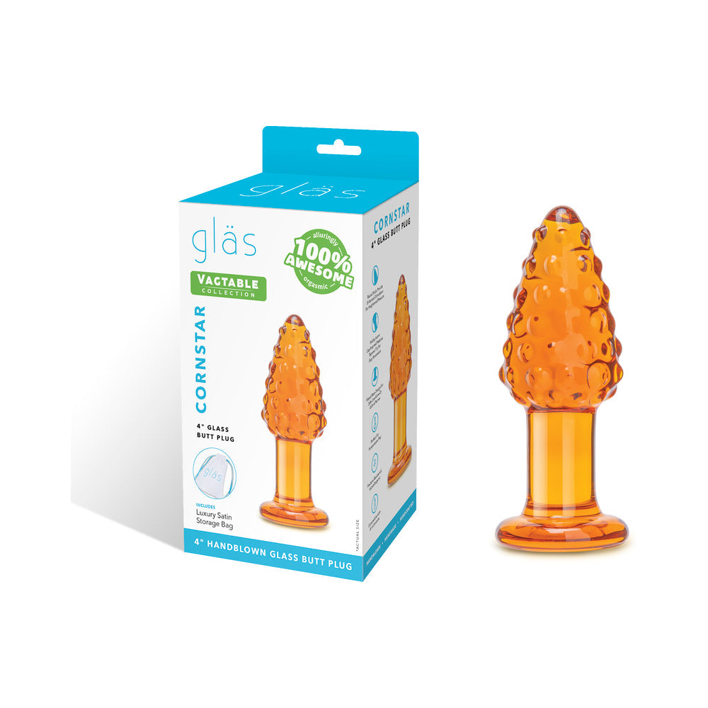GLAS CORNSTAR 4 IN. GLASS BUTT PLUG