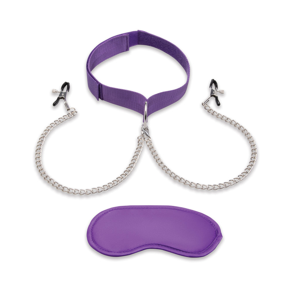 ELECTRIC EEL - LUX FETISH COLLAR & NIPPLE CLAMPS