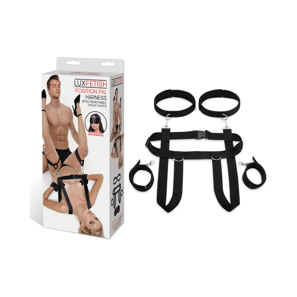 LUX FETISH POSITION PAL HARNESS WITH REMOVABLE THIGH CUFFS
