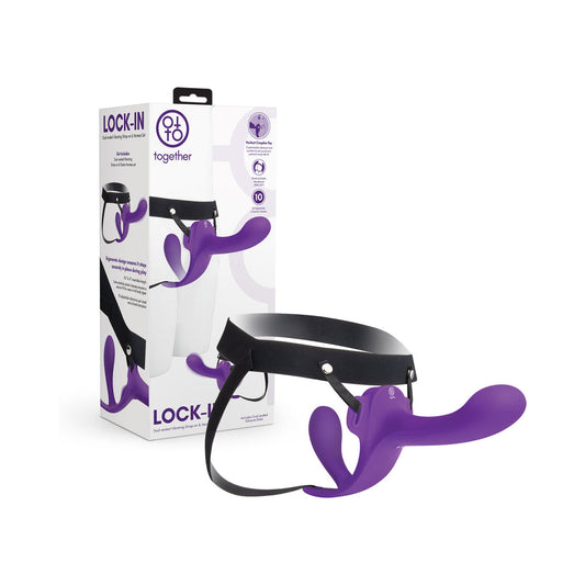 TOGETHER TOY - TOGETHER LOCK-IN DUAL-ENDED VIBRATING STRAP-ON & HARNESS SET