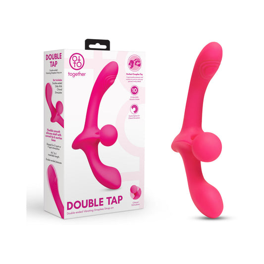 TOGETHER TOY - TOGETHER DOUBLE TAP DUAL-ENDED VIBRATING STRAPLESS STRAP-ON