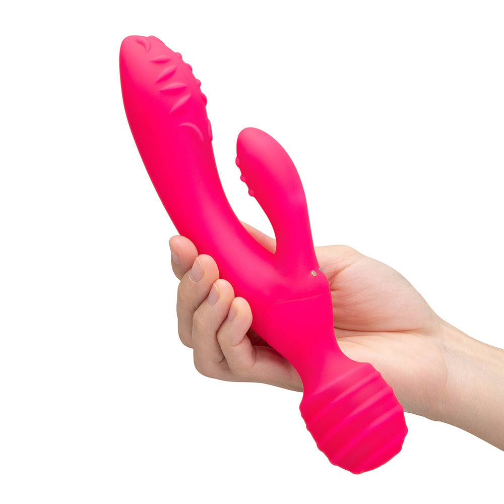 TOGETHER TOY - TOGETHER TRI DELIGHT DUAL-ENDED TRIPLE STIM WAND & RABBIT VIBRATOR