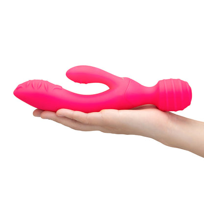 TOGETHER TOY - TOGETHER TRI DELIGHT DUAL-ENDED TRIPLE STIM WAND & RABBIT VIBRATOR