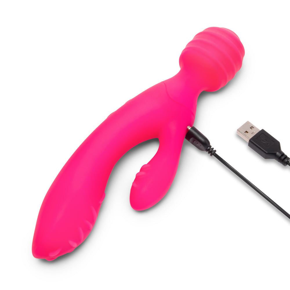 TOGETHER TRI DELIGHT DUAL-ENDED TRIPLE STIM WAND & RABBIT VIBRATOR