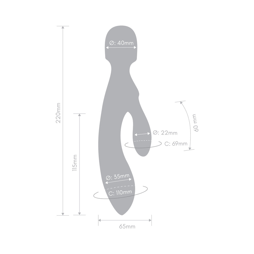 TOGETHER TOY - TOGETHER TRI DELIGHT DUAL-ENDED TRIPLE STIM WAND & RABBIT VIBRATOR