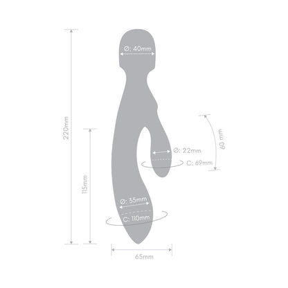 TOGETHER TOY - TOGETHER TRI DELIGHT DUAL-ENDED TRIPLE STIM WAND & RABBIT VIBRATOR