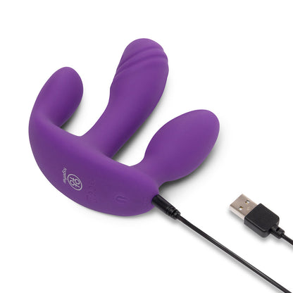 TOGETHER BLENDED PLEASURE REMOTE CONTROLLED TRIPLE-PRONGED VIBRATOR