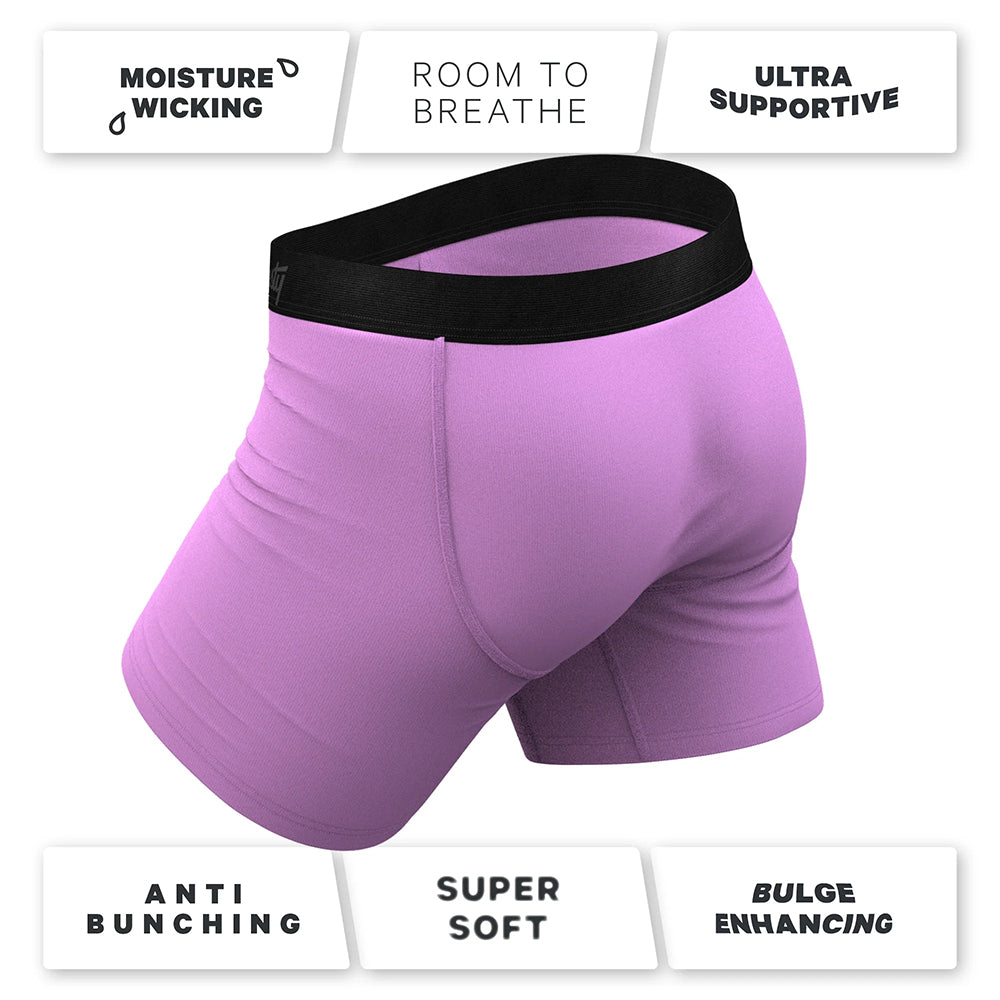 SHINESTY - THE DOUBLE ENTENDRE EGGPLANT BALL HAMMOCK POUCH UNDERWEAR WITH FLY