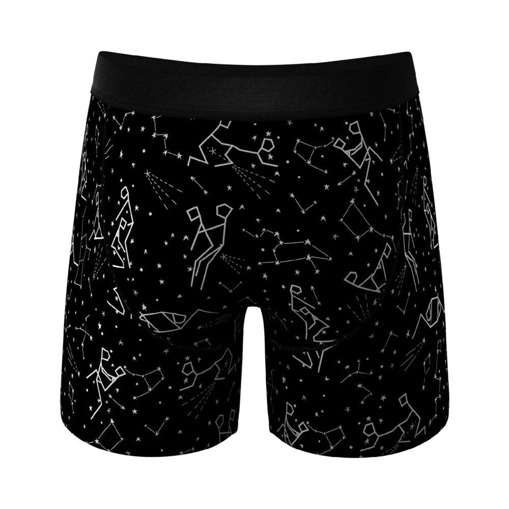 SHINESTY THE BIG BANG GLOW-IN-THE-DARK CONSTELLATION BALL HAMMOCK POUCH UNDERWEAR WITH FLY M