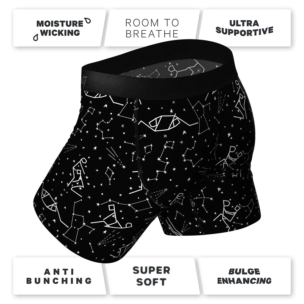 SHINESTY THE BIG BANG GLOW-IN-THE-DARK CONSTELLATION BALL HAMMOCK POUCH UNDERWEAR WITH FLY M